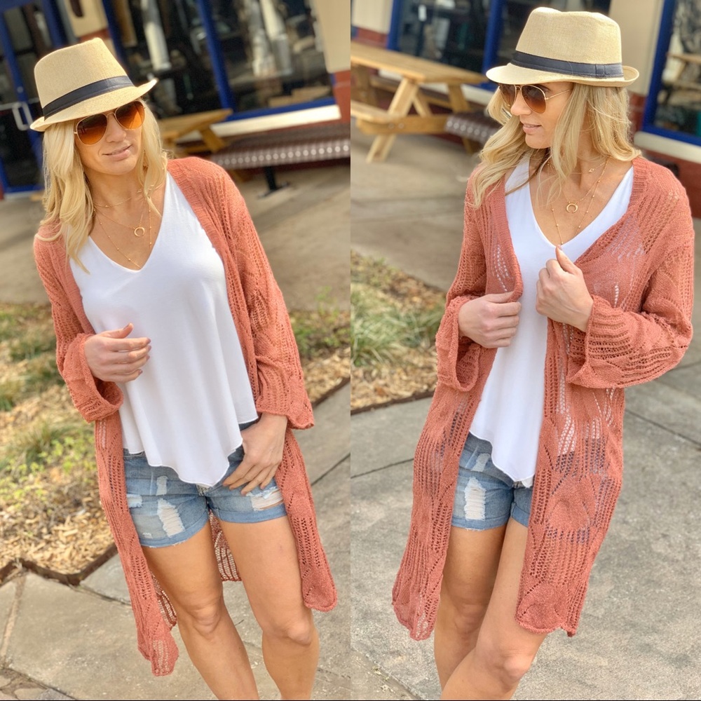 THIS IS NO DREAM CROCHET CARDIGAN-CINNAMON - Picture 2 of 6